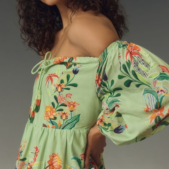 New FARM Rio Off The Shoulder Tiered Floral Maxi Dress - Picture 3 of 3